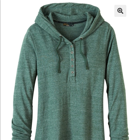 Prana Tops - Prana Green Hooded Henley Long Sleeve Top